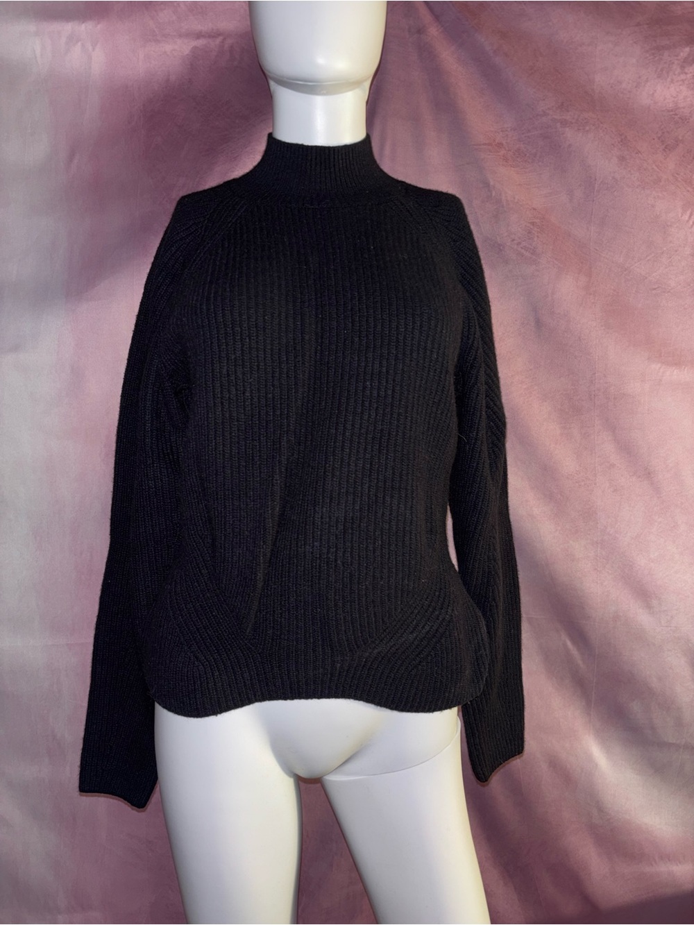 GAP Black Ribbed Mock Neck Sweater